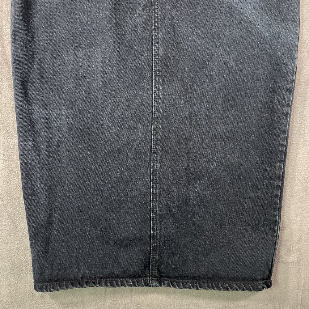 Y2K Baccini Dark Blue Denim Midi Skirt Straight Pencil Button Back Size 5/6 - Picture 2 of 11